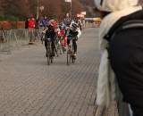 Cori Page cheers for her husband as the leaders see two laps to go - Sint Niklaas, Belgium, January 2, 2010.  ? Dan Seaton